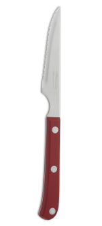  Cuchillo chuletero rojo filo perlado 115 mm