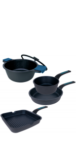 Set de cuisine 4 pièces (poêle, casserole, grill et cocotte)